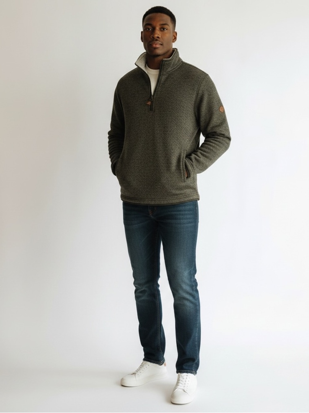 Orvis Sherpa‑Lined 1/4 Zip Pullover NWT | (XL • Dark Green • Fleece Warm